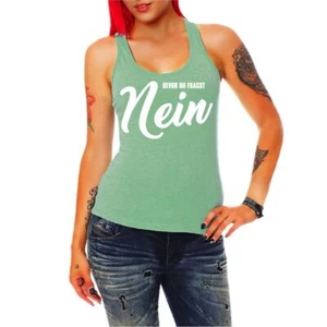 Frauen Trägershirt Top Bevor du fragst NEIN lustige Sprüche Zitat Memes Geschenk - Bild 1 von 6