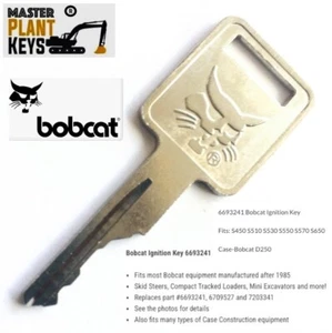 Llave de encendido Bobcat se adapta a cargadoras de dirección deslizante y miniexcavadoras 6693241 llave maestra - Imagen 1 de 1
