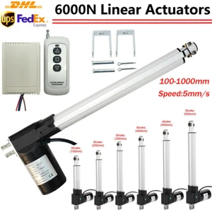12V Linear Actuator 6000N 100MM - 1000MM Linear Motor Fast Speed 25mm/s - Picture 1 of 34