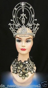Da NeeNa HQC24 Miss Universe Gargantuan America Princess Crystal Headdress Crown - Picture 1 of 4