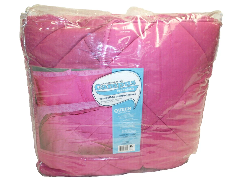 Campus Essentials by Essential Home Queen 7 Piece Pink Comforter Set  New  L2795 - Image 1 of 4