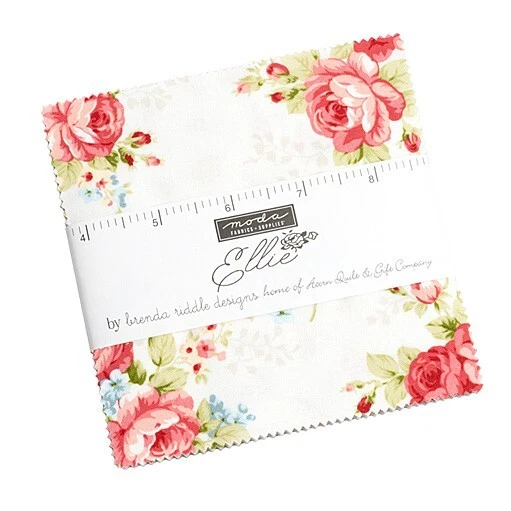 Charm Pack "Ellie" Blumen traditionell Patchwork Stoff Moda, 42 Scraps à 12,7cm - Bild 1 von 3