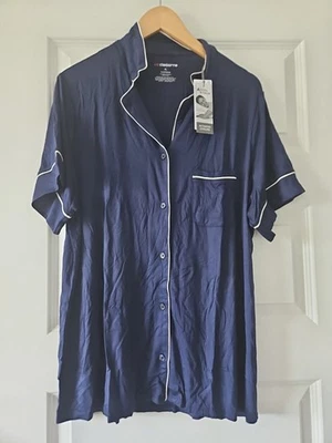 NUEVO CON ETIQUETAS TOP PIJAMA LIZ CLAIBORNE, TALLA XL, COLOR AZUL MARINO, MANGA CORTA Foto 1 de 3