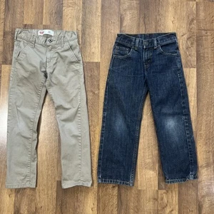 Lot Of 2 Boys Levi’s Jeans Brown And Blue Denim Size 8 Reg W24”x L22” - Picture 1 of 8