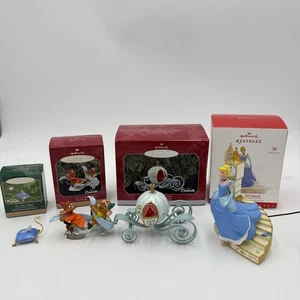 Juego de 4 adornos Hallmark Disney Cenicienta Zapatilla Gus & Jaq Coach - Imagen 1 de 8