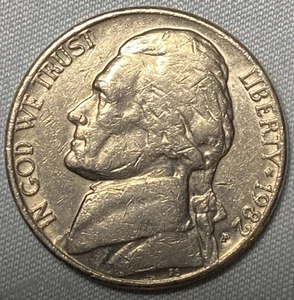 1982 p jefferson nickel Vintage Coin Collectible Cent VG Condition Free Shipping - Picture 1 of 2