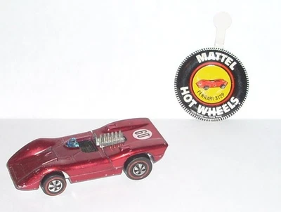 Vintage 1970 Hot Wheels Redline Ferrari 312P #60 Specraflame Red HK Hong Kong - Image 1 of 4