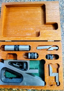 🗽LUFKIN 901A DELUXE PLANER GAGE W/SCRIBES & POSTS IN WOOD CASE - Picture 1 of 11