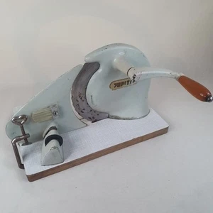 antiker JUPITER ALLESSCHNEIDER vintage Handkurbel Brotschneidemaschine türkis - Bild 1 von 15