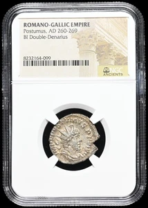Postumus. Romano-Gallic Emperor, AD 260-269. Silver Antoninianus, NGC Certified - Picture 1 of 2