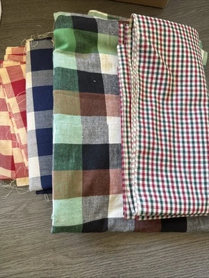 Plaid Fabric Lot (4) - Image 1 of 3