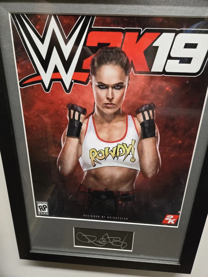 Ronda Rousey Signed Framed WWE UFC Cut Signature OVERALL SIZE 21x14.5 - Image 1 of 3