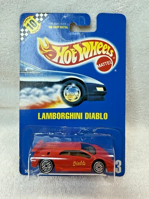 1990 风火轮蓝卡/速度点 #123 兰博吉尼 DIABLO 红色带铬色 — 第 1/3 张图片
