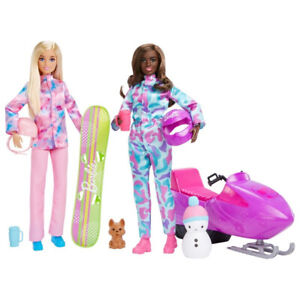 Barbie Winter Sports Dolls Snowmobile And Accessories