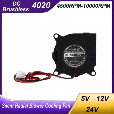 Silent 4020 Radial Blower Cooling Fan DC Brushless 5V 12V 24V For 3D Printer - Image 1 of 4