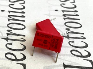 10 un. Condensador de poliéster WIMA MKS4 PET 100 kHz 0.22uF 250V E15mm Alemania Nuevo de lote antiguo - Imagen 1 de 4