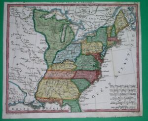 1806 RARE ORIGINAL MAP UNITED STATES NEW YORK great GEORGIA OHIO FLORIDA BOSTON
