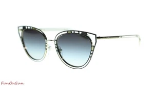 Gafas de sol BVLGARI para mujer ojo de gato BV6104 20238G negro rosa oro/gris lente 54 mm - Imagen 1 de 4