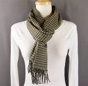 Braun hellbraun Hahnentritt Karo Karo Schal 64" lang Winter Halstuch super weich - Bild 1 von 6