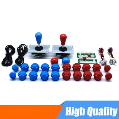 2 Players Arcade Buttons and Joystick Kit Controller Zero Delay USB Encoders DIY - Image 1 of 4