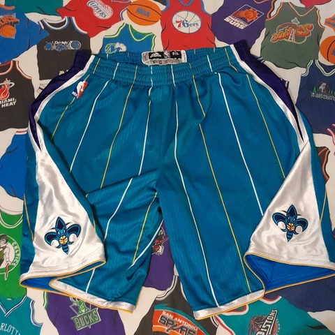 Adidas New Orleans Hornets Nba pro cut game Shorts Men Size 3XL+2 Charlotte used Cover