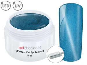 UV LED Effekt Gel Cat Eye Magnet BLUE Glitzer Farb Color Magic Nail Lack Blau - Bild 1 von 3