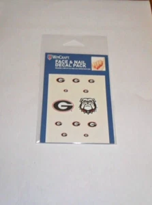 GEORGIA BULLDOGS FINGERNAIL AND FACE DECAL PACK TATTOOS FREE SHIPPING - Picture 1 of 1
