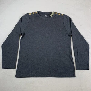 J CREW Shirt Womens Size 2X Gray Long Sleeve The Perfect Fit Tee T-Shirt NEW - Picture 1 of 12