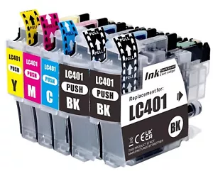 LC401 Print Ink Cartridges fits Brother MFC-J1010DW MFC-J1012DW MFC-J1170DW - Picture 1 of 5