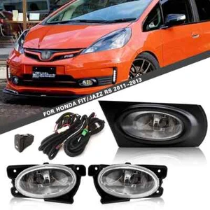 2Pcs Front Fog Lights Assembly w/ Clear Lens Grills Bumper For Honda Fit 11-13 - Picture 1 of 6