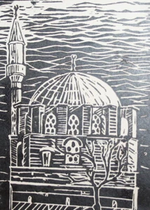 Expressionist art print mosque - Picture 1 of 9