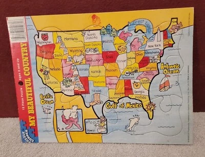 Puzzle Corner My Beautiful Country 12 piece Children's Tray Puzzle Vintage - Image 1 of 4