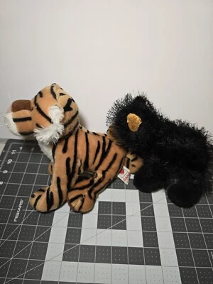 GANZ Webkinz BLACK BEAR Bengal Tiger Plush Stuffed Animal Toys No Codes  - Image 1 of 4