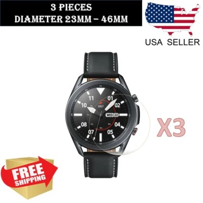 BPEB PAVO PLUS 3 pack 23-46mm Size Round TPU Clear Film Smart Watch Screen Protectors Universal