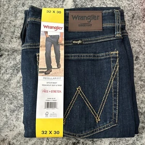 Jeans uomo Wrangler Five Star regular fit 100% cotone 32x30 blu scuro nuovo con etichetta - Foto 1 di 3