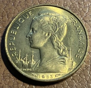 Elfe Madagaskar Französisch 20 Francs 1953 Schiffskarte - Bild 1 von 2