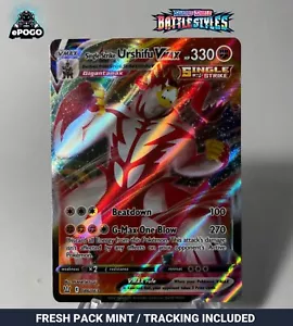 Juego de cartas coleccionables Pokémon Urshifu VMAX 086/163 ultra raro: estilos de batalla como nuevo enviado hoy - Imagen 1 de 2