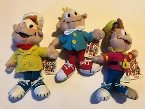 Lotto di 3 peluche vintage raro NUOVO 2002 KELLOGGS RISO CRISPIES Raro TV CRACKLE & POP - Foto 1 di 10