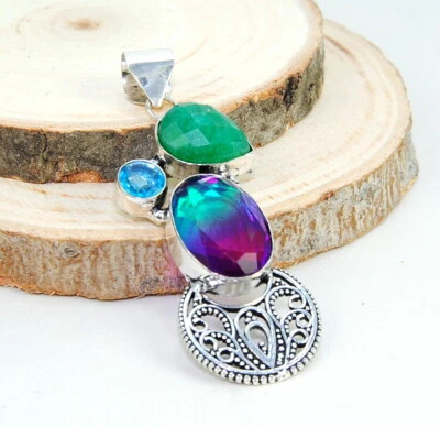  Damenanhänger Charaktervolle Anhänger Sterlin Silber  925  faktierte Tourmaline - Bild 1 von 2