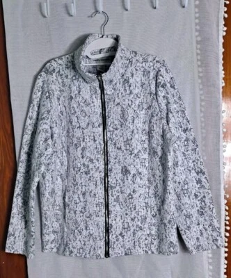 Chaqueta ligera con cremallera de encaje Cathy Daniels talla L Foto 1 de 4