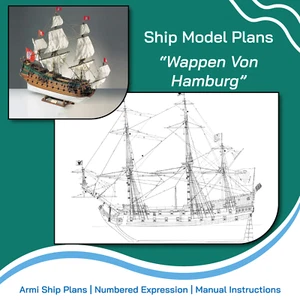 Wappen Von Hamburg Wooden Ship Model Assembly Plans | 15 Sheets| DIGITAL PLANS - Photo 1 sur 9