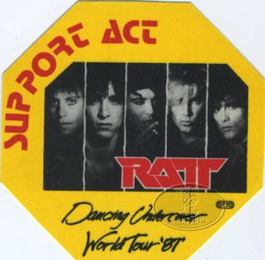 RATT 1987 Dancing Undercover Tour Backstage Pass Giallo - Foto 1 di 1