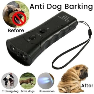 2 in 1 Ultrasonic Double Head LED Laser Pet Dog Repeller Stop Bark Trainer NEW - Picture 1 of 12