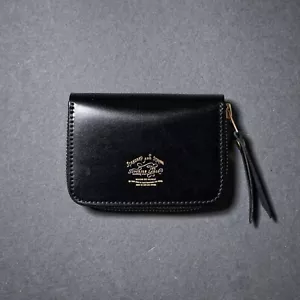 THE SUPERIOR LABOR Cordovan Zip Small Wallet Black color SL0193 Round Zipper - Bild 1 von 5