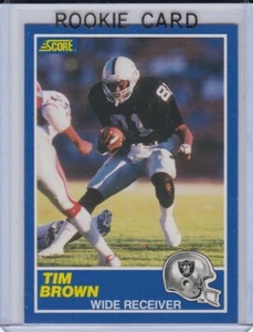 TIM BROWN ROOKIE CARD 1989 Score Football RC Los Angeles Raiders HOFer! - Picture 1 of 2