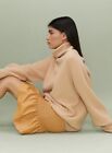 A.L.C. Jenny Vegan Faux Leather Mini Skirt Tan Nude Brown Sz 2 Nwt $375