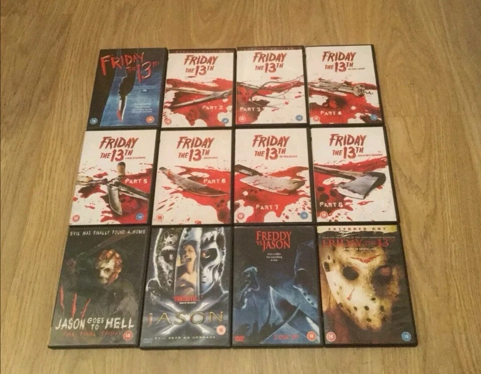 FRIDAY THE 13TH DVD COLLECTION PART 1 2 3 4 6 7 8 9 10 FREDDY V JASON + REMAKE - Image 1 of 1