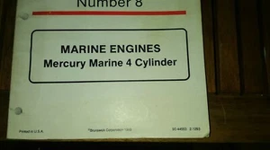 USED MERCURY SERVICE MANUAL NUMBER 8, MERC PART #90-44553 SM MC 4CYL 85-89 - Picture 1 of 6