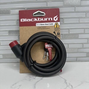 NWT Blackburn Keyed Cable Bike Lock 5' x 10mm Two Keys Steele Core - Picture 1 of 2