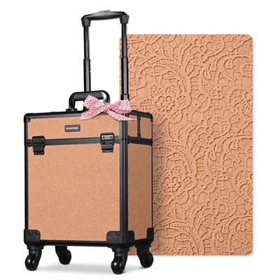 Byootique Rolling Makeup Train Case Cosmetic Trolley Organizer Rococo Coral - Image 1 of 4